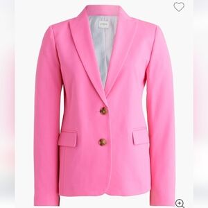 J. Crew Factory 2 Button Cotton Blend Blazer In Bright Flamingo
